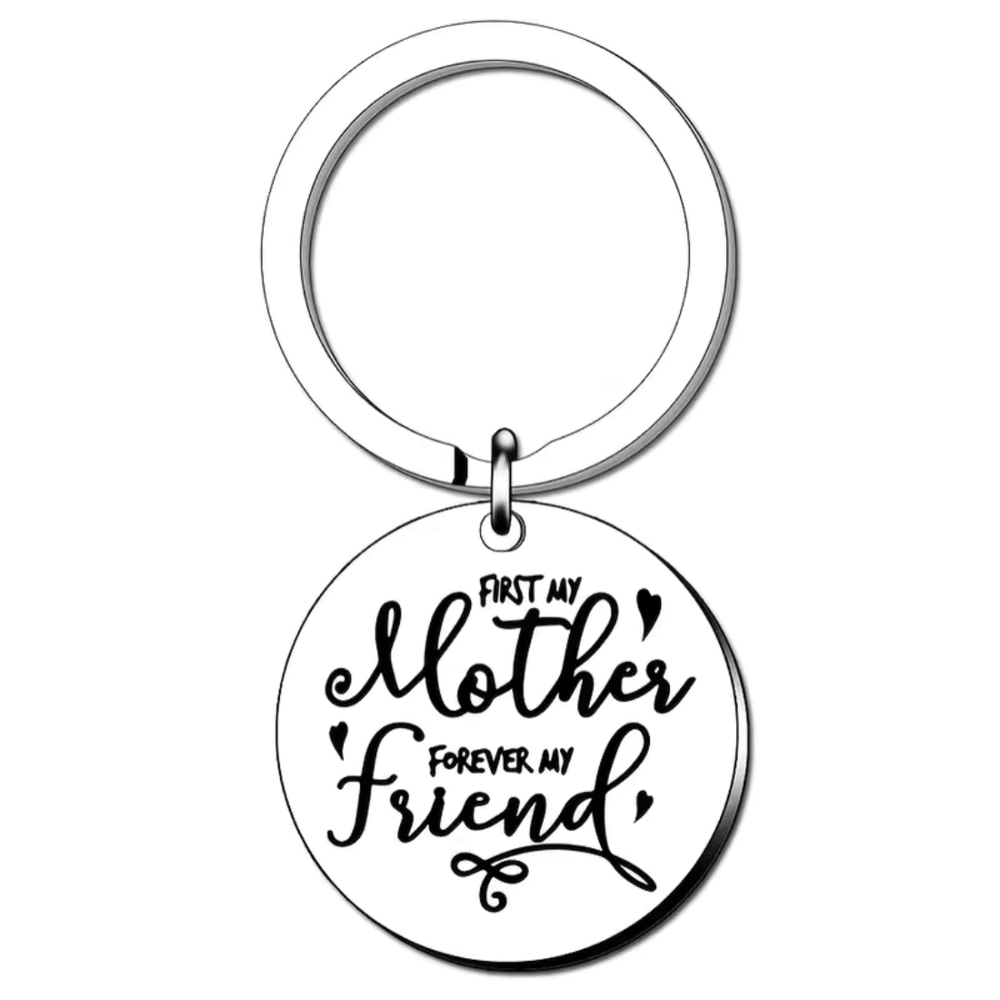 3/$25 First My Mother Forever My Friend Stainless Steel Keychain NEW